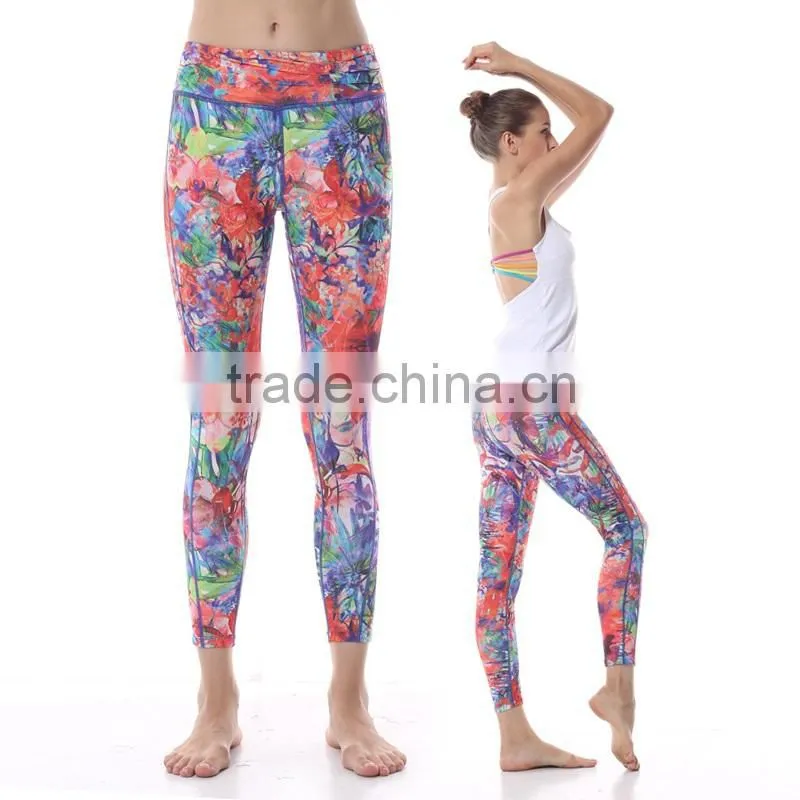 Sublimation Printed Capri, Skinny Sports Pants, Dri Fit Gym Wear, Sexy Belly Dance Tights, Fitness Yoga Leggings in Shanghai