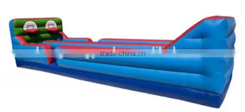 dual-lane inflatable bungee run basketball hoops