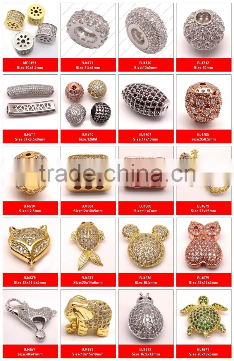 SJ3138 hot sale micro pave cz bead,925 sterling silver micro pave beads earrings jewelry