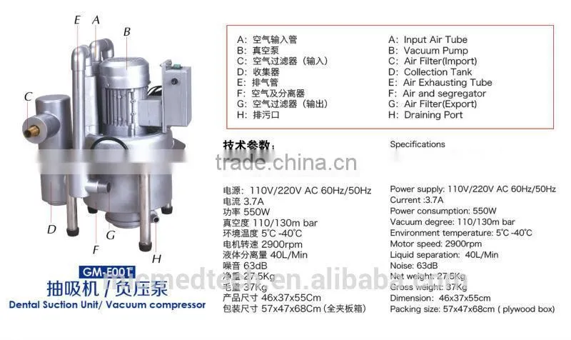 portable dental suction unit