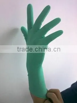 12"5.mil Green latex powder-free exam glove