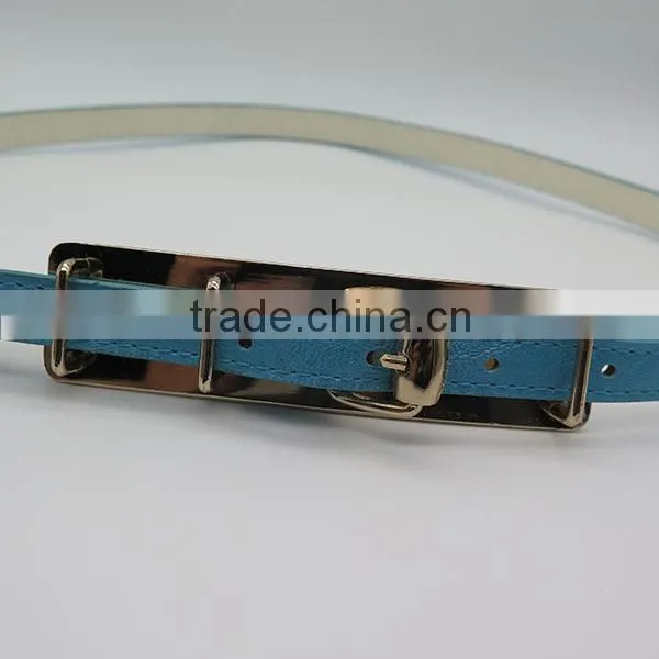 Leather skinny belt without tassels for women