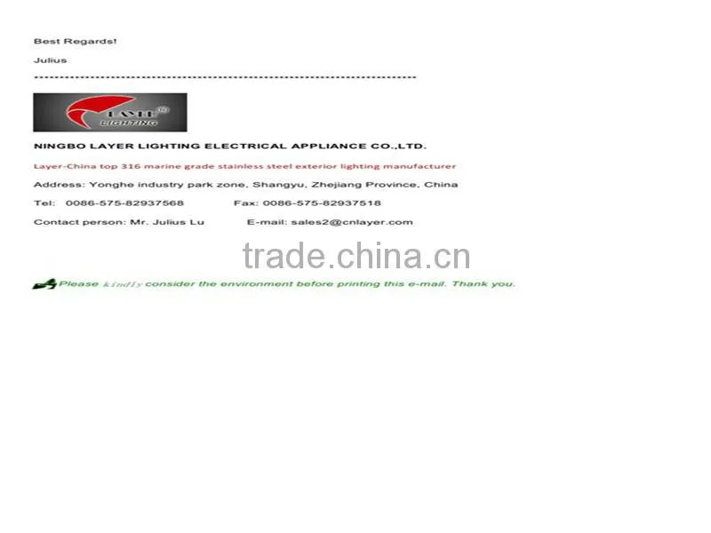 aluminium IP65 led bulkhead light fitting