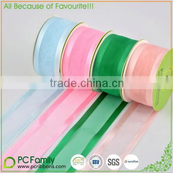 Double satin sided sheer organza ribbons