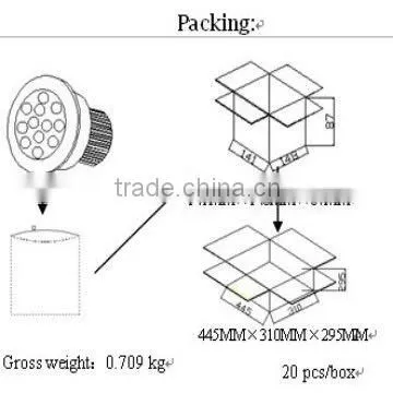 7W high power recessed led downlight housing