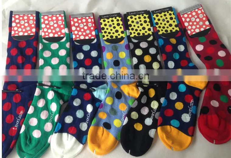 Young Girls Socks On Sale Small MOQ Custom Logo Vivid Colored Dots Sock Wholesale