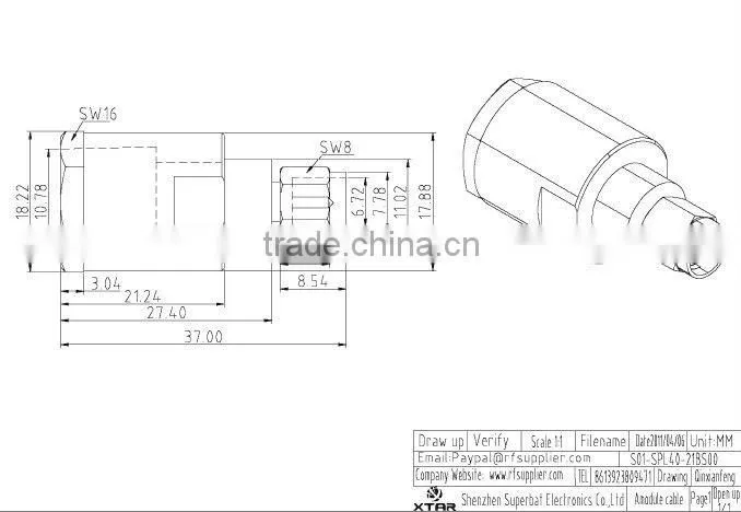 RF Coaxial Cable Connector SMA Male Clamp Attachment