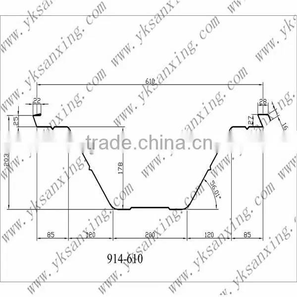 914-610 hydraulic No Column Arch Roof Sheet Forming Machine