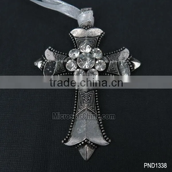 71*92mm Goldplated Fashion Wholesale Rhinestone Cross Pendant