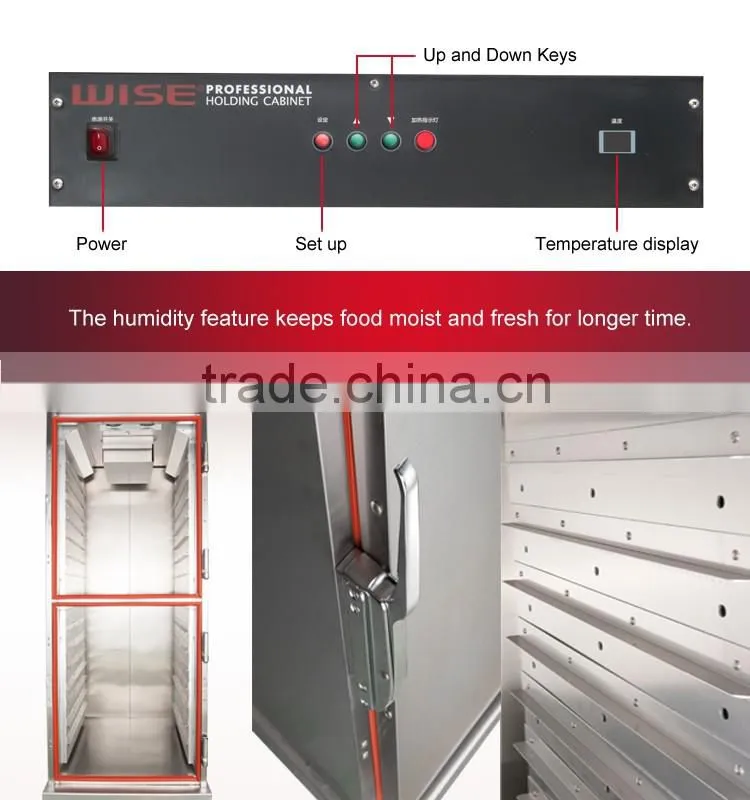 WISE 1940cm Commercial Upright Heated Holding Cabinet with Casters And Humidity Compensation