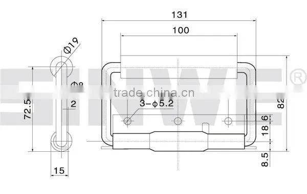 plastic handle for cabinet with rubber grip