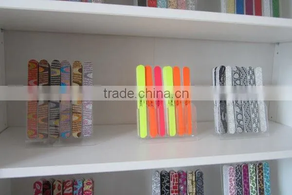 Wholesale custom bling acrylic rhinesone nail file emery board nail care coloful nail file factory