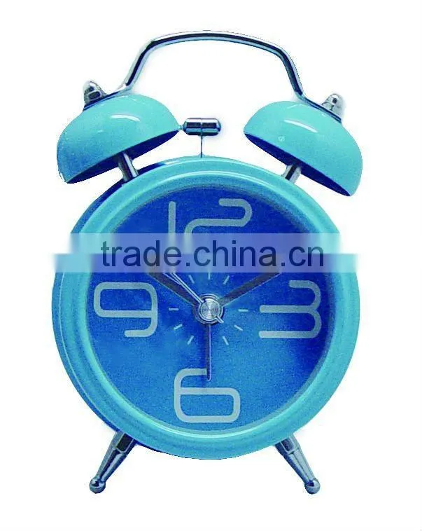 metal twin bell clock with alarm