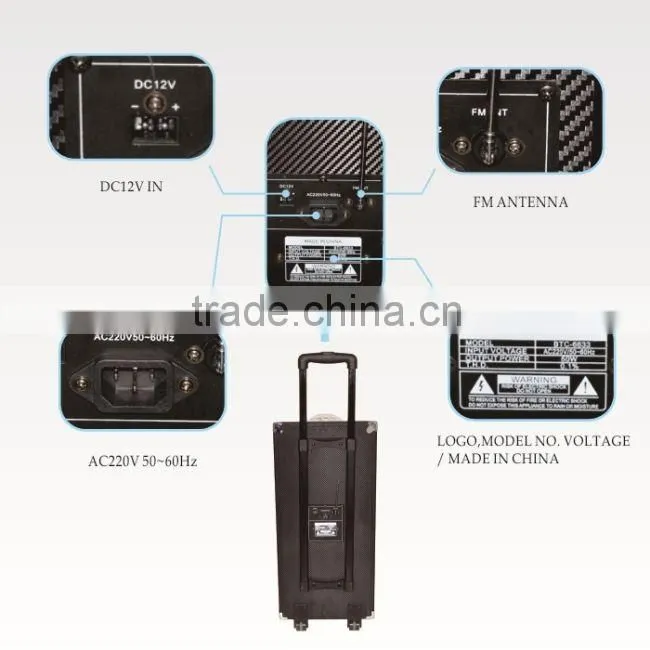 Hoxen 10" active trolley speakers with bluit-in party light show,bluetooth function L-45A