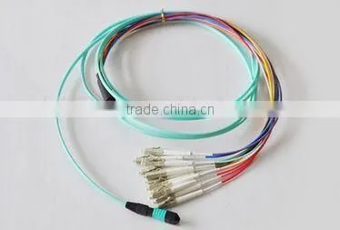 12 cores fun-out type SM mpo-lc fiber optical patch cord
