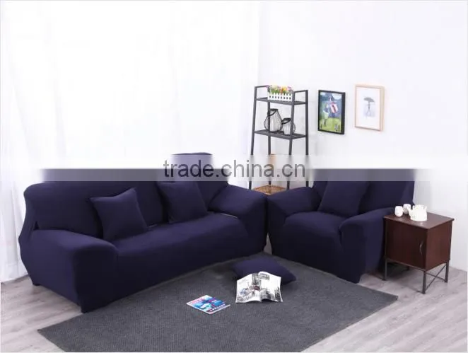 Popular elastic stretch leather sofa slipcover sapphire blue008