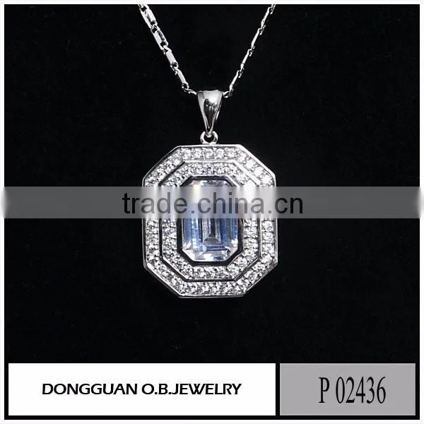 New arrival emerald pendant brass silver jewelry/custom big stone pendant design