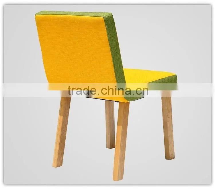 yellow fabric upholster wood leg chair store furniture