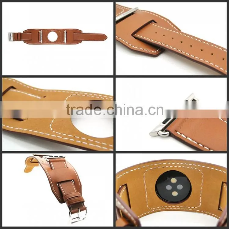 OEM Factory Wholesales Replacement sport cuff wrist watch leather band for iwatch