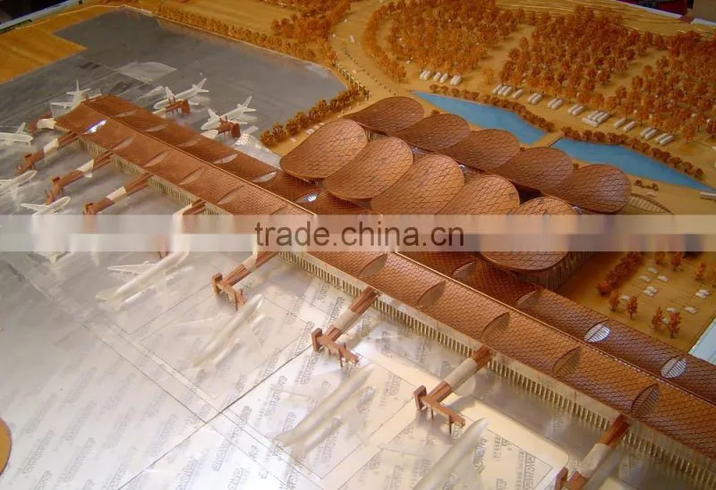 Maquette model wooden airport architectural scale model making