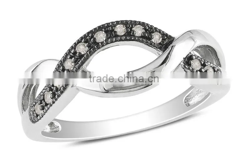 Black Clear CZ Zebra Design Dome Cocktail Ring