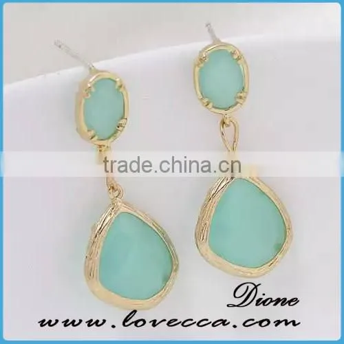 Water Drop Teardrop Shaped Pendant Earrings Teardrop Earrings with Colored Crystal Glass