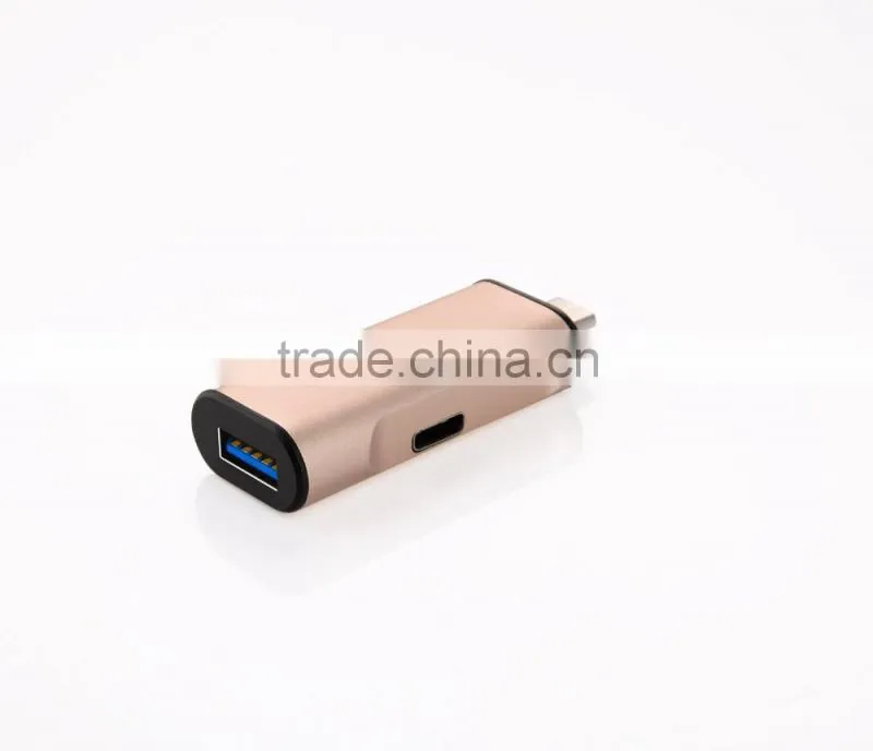 Sidiou Group USB Type-C Charging Adapter 1*USB 3.0 + 1* USB Type-C charging port with PD Function