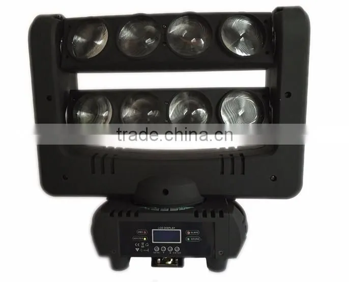 Factory price LED 8*12W FULL color stage beam Double row moving head spider light