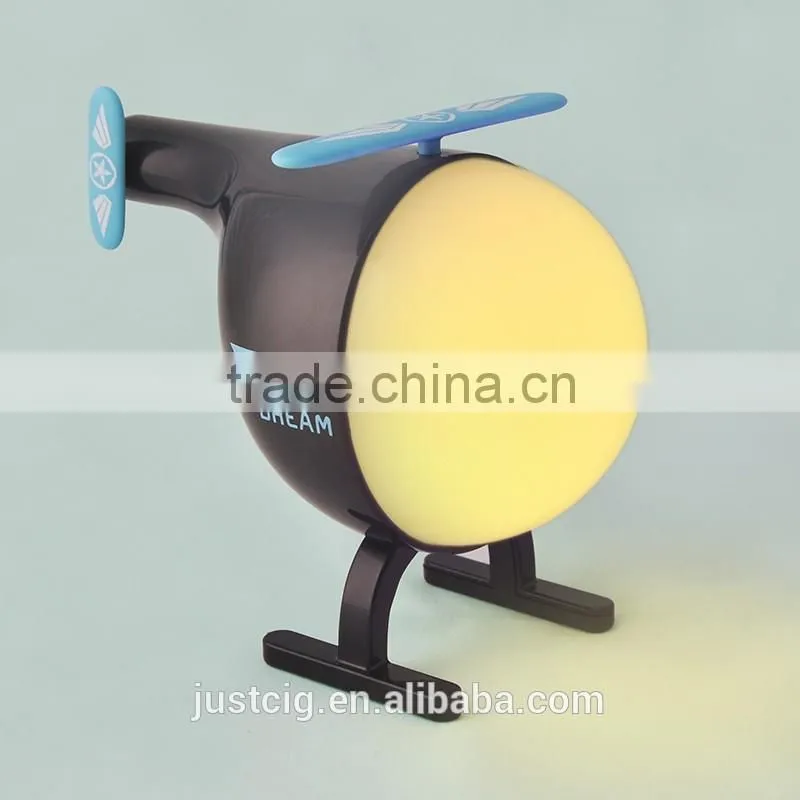Colorful Night Light Helicopter Intelligent Timed Night Light Rechargeable Touch Sensor LED Lamp for Baby Kids