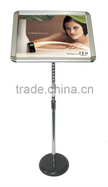 Floor standing snap open menu stand holder food display