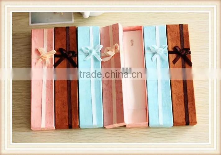 cheap narrow & long gift box with ribbon