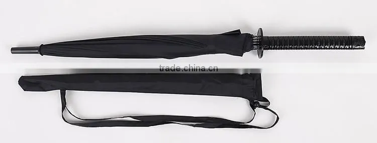 24k katana handle umbrella straight auto open umbrella with sword handle manufacture by china parasol factory