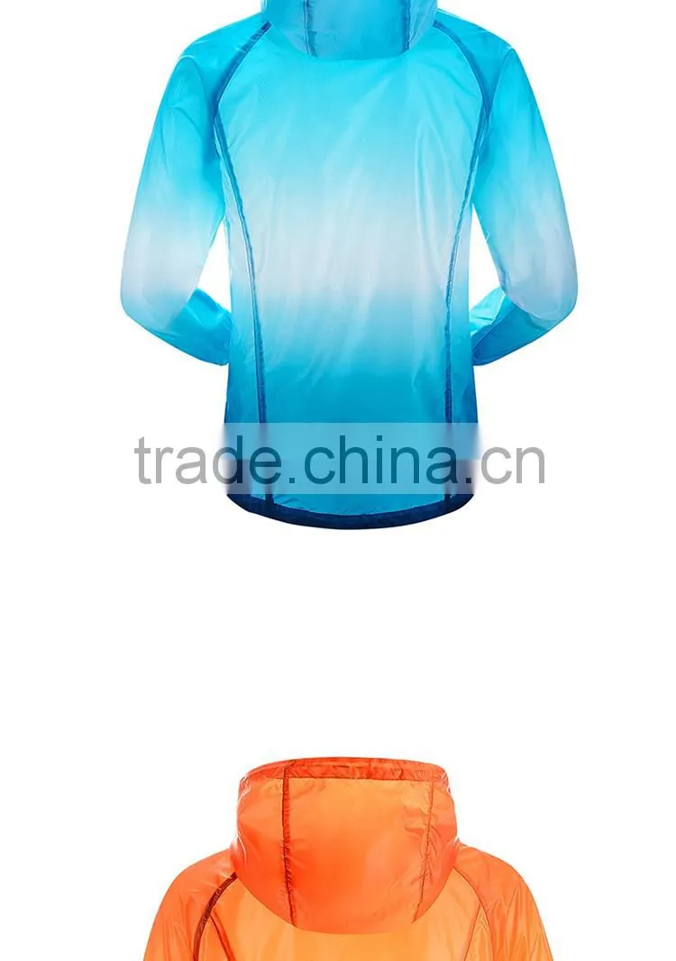 Unisex jacket gradient color packable anti-uv running jacket lightweight jacket