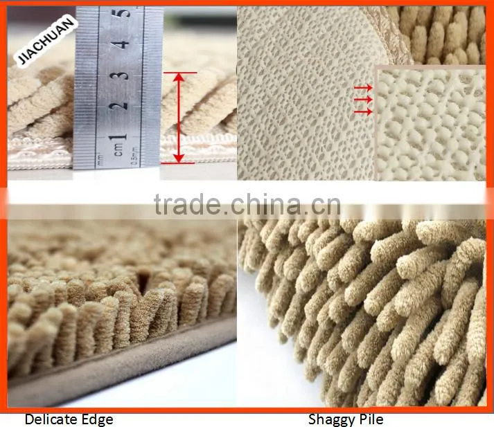 long pile tufted polyester chenille bath rug