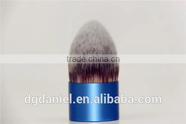 gold color kabuki brush with long handle powder brush Aluminum cylinder handlebrushed aluminum cosmetic brush