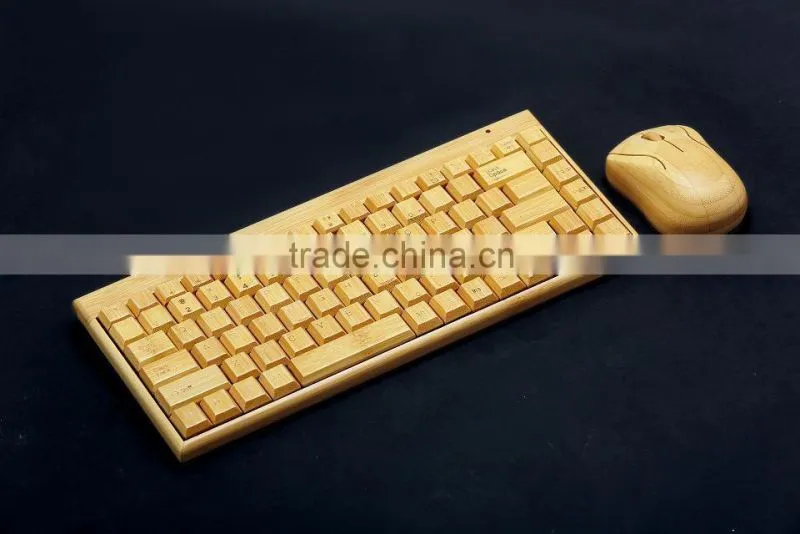 2.4GHz wireless bamboo keyboard and mouse waterproof keyboard+ wireless mouse