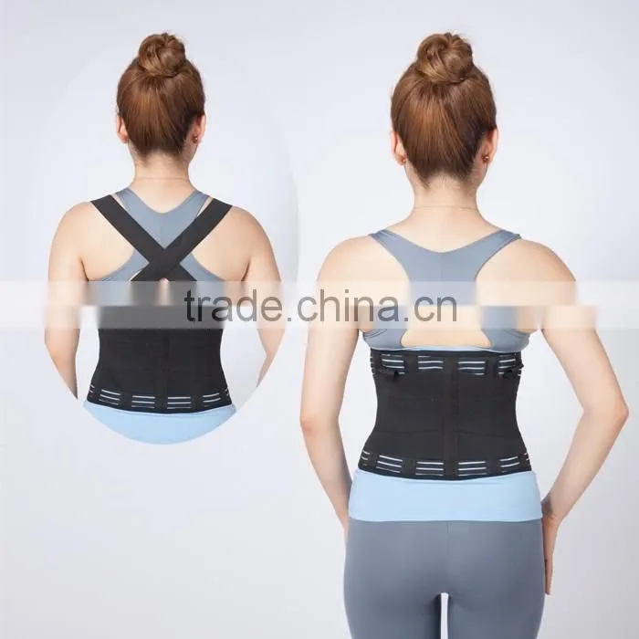 Double posture fitness Neoprene lower back support lumbar brace belt