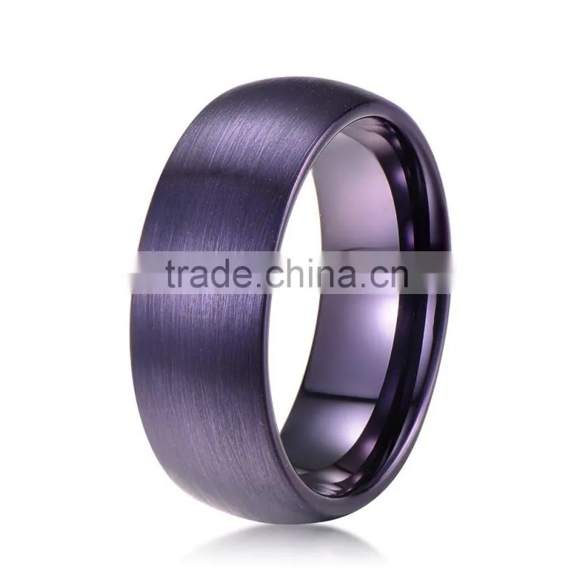 Purple plating tungsten engament wedding ring for men domed