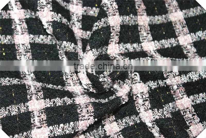 2016 nice 100% wool tweed fabric, tweed weave woolen fabric for overcoat