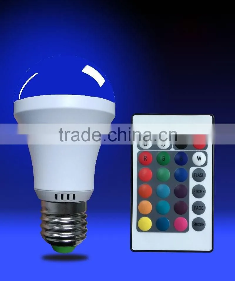 Factory wholesale products 9w 12w high lumen RGBW LED Bulbs with IR remote controlled and Color Changing lighting