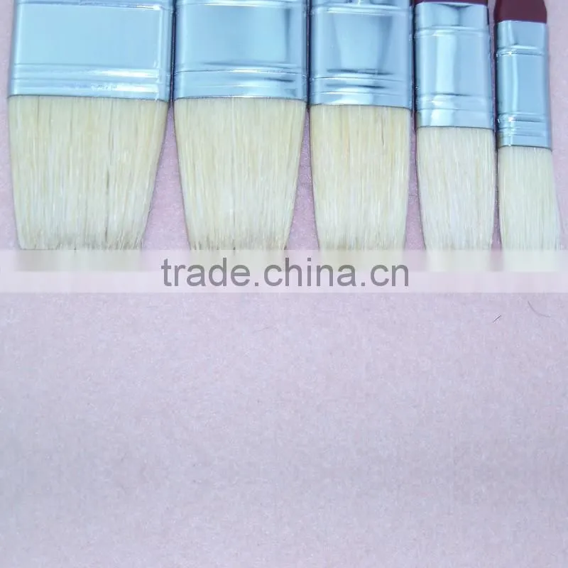 5 sizes long handle white bristle hair wall painting brush set
