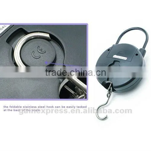Portable 25kg/55lb Round Digital LCD Hanging Fish Weighing Scale, oz