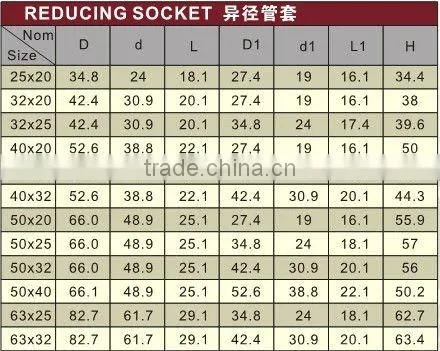 PPR Reducing Socket /Reducing socket/plastic Socket /PPR Socket