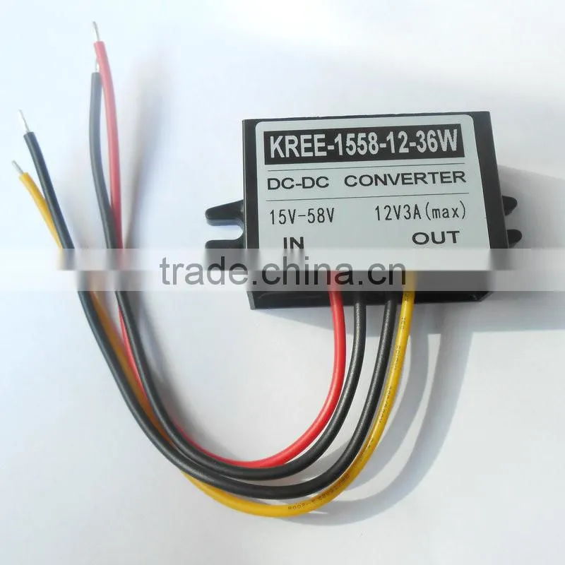 Car power adapter 15V 24V 36V 48V 55V turn 12V3A DC-DC step-down power module