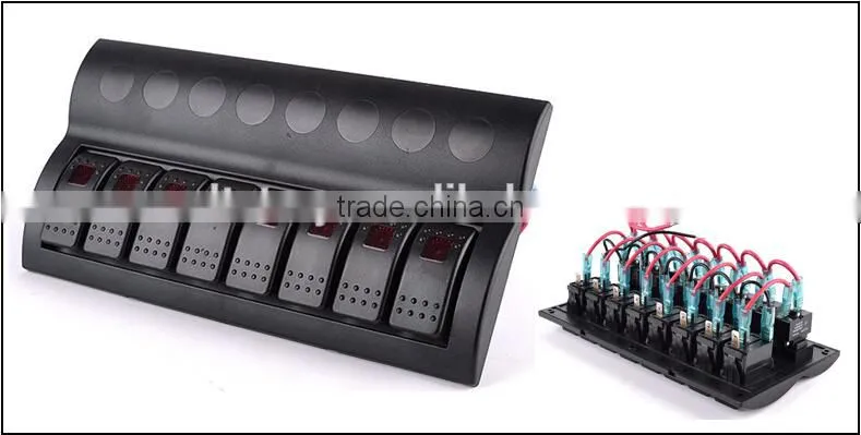 Excellent 8 Gang 12V 24V LED Rocker Switch Panel With Circuit Breakers