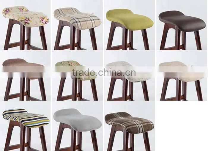 2015 antique wood and fabric high bar chair BAR00001