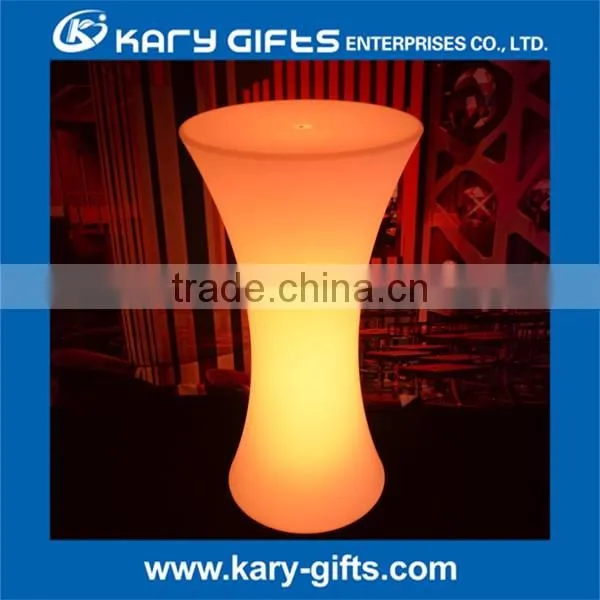 Home furniture round shape Pe plastic Led poker dining table designs set