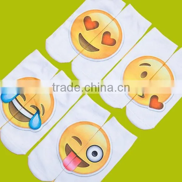 Wholesale White Short Emoji Socks