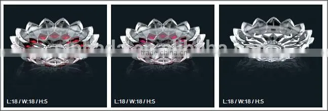 Home decoration and hotel use,louts shaped glass plate for fruit&candy&snacks,glass tableware