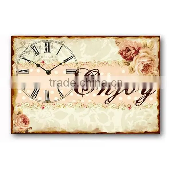 Vintage Metal Wall Clock Calendar